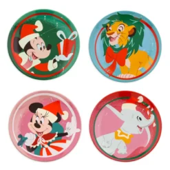 Mickey And Friends Festive Plates, Set Of 4