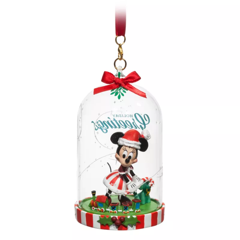 Minnie Mouse Festive Glass Ornament 3 Minnie Mouse Festive Glass Ornament