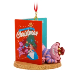 Cheshire Cat Festive Book Ornament, Alice In Wonderland