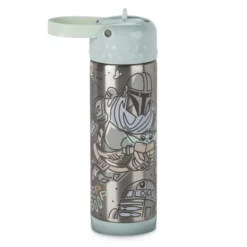 Star Wars: The Mandalorian Stainless Steel Water Bottle With Built-In Straw -Toys Store 465023947167 2
