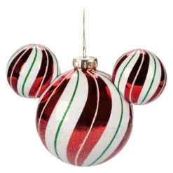 Mickey Mouse Icon Peppermint Glass Ball Hanging Sketchbook Ornament