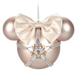 Minnie Mouse Icon Rose Gold Glass Ball Hanging Sketchbook Ornament