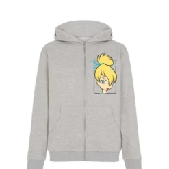 Tinker Bell Customisable Zip Front Hooded Sweatshirt For Adults