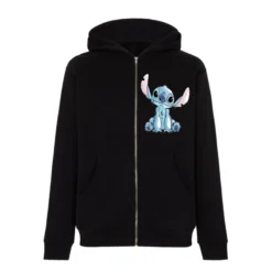 Stitch Sketch Customisable Zip Front Hooded Sweatshirt For Adults