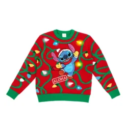 Stitch Light-Up Christmas Jumper For Adults, Lilo & Stitch